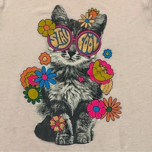 Stay Cool Cat Graphic T-shirt Size 5 short sleeve - Picture 2 of 7